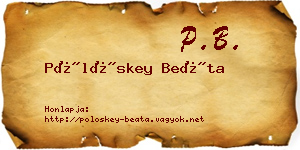 Pölöskey Beáta névjegykártya